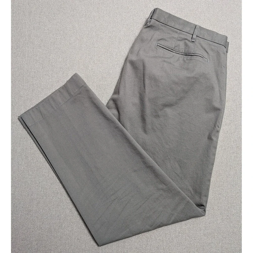 PROPER CLOTH DiSondrio Pants Men's Grey 42x30 Stretch Canvas Chinos Office